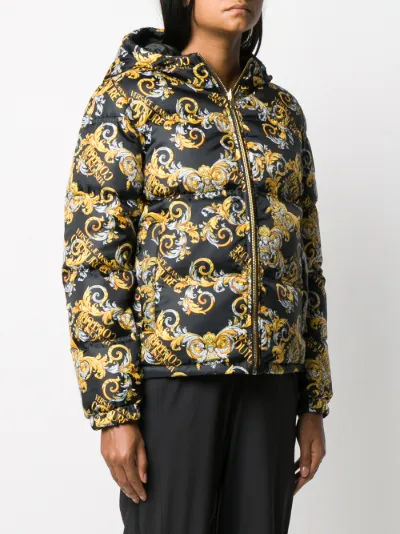 baroque print puffer jacket | Versace 