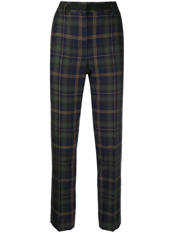 plaid cropped trousers