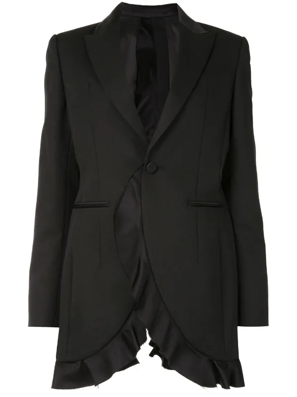 long ruffle back blazer