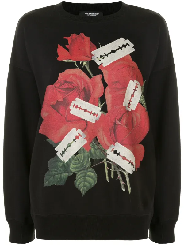 rose print sweatshirt