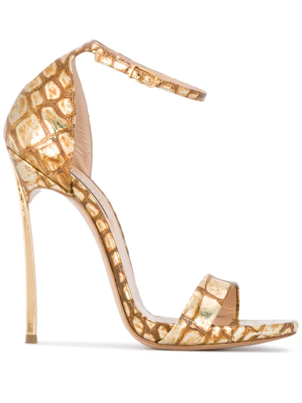 gold stiletto sandals