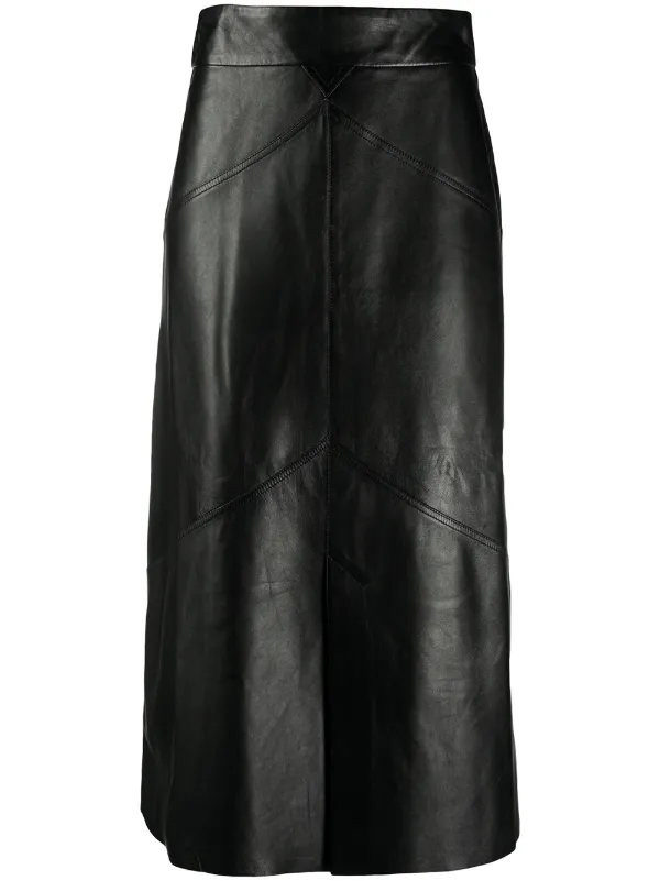 Isabel Marant Midi Leather Skirt - Farfetch