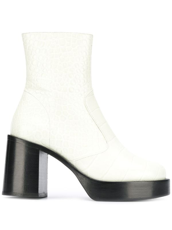 white platform ankle boots