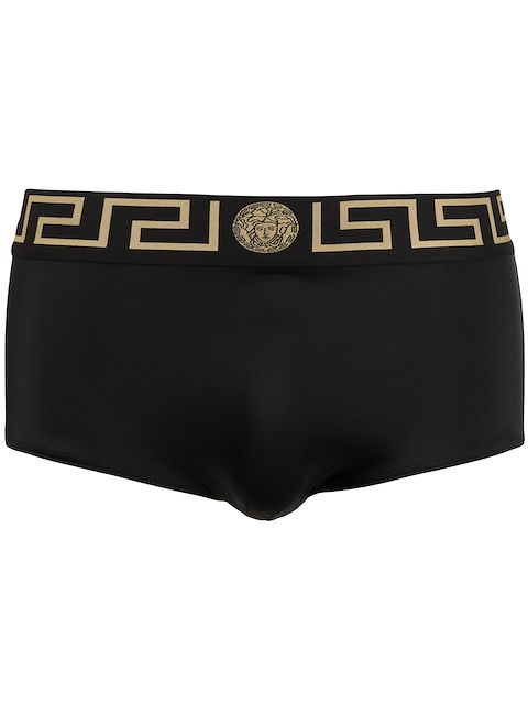 Versace Greca-print swimming trunks