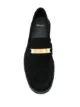Versace logo plaque suede loafers
