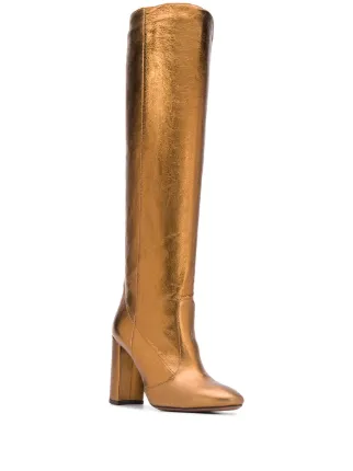 metallic knee-length boots展示图