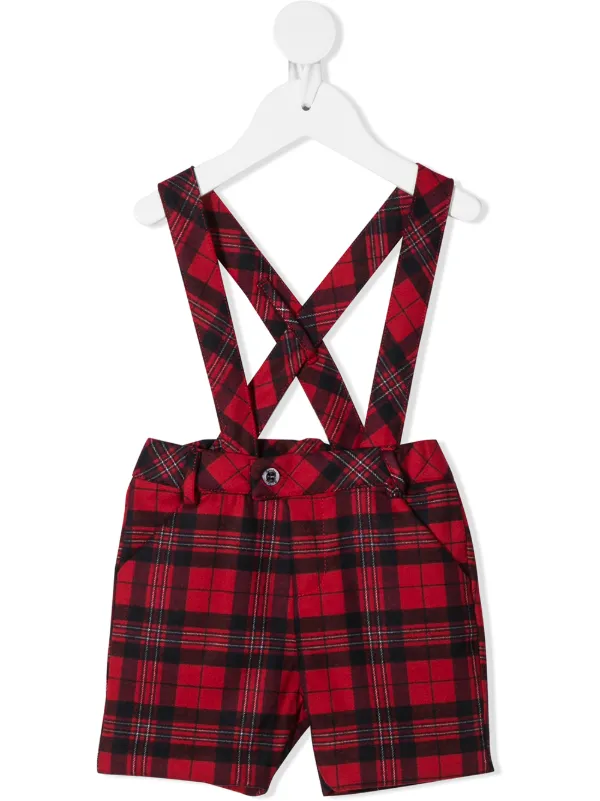 plaid dungaree dress