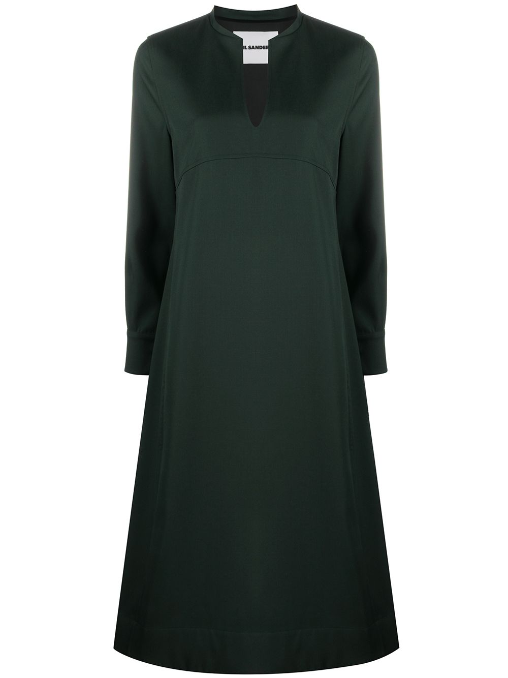 Jil Sander A-line Mid-length Dress In Green