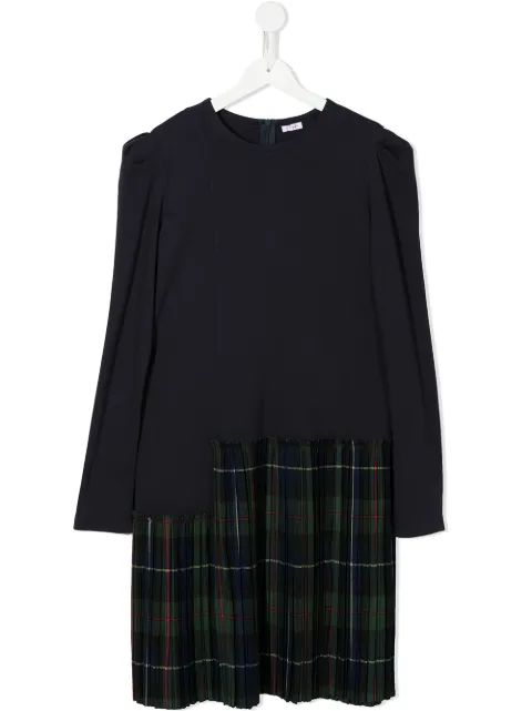 Il Gufo TEEN asymmetric tartan-skirt dress