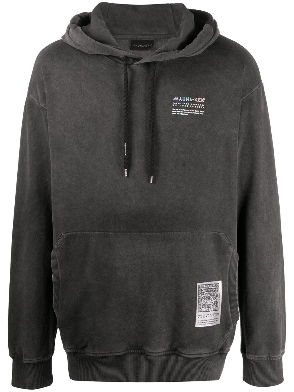 pigment-dyed logo print hoodie