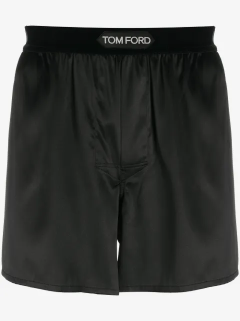 TOM FORD logo-waistband silk boxers