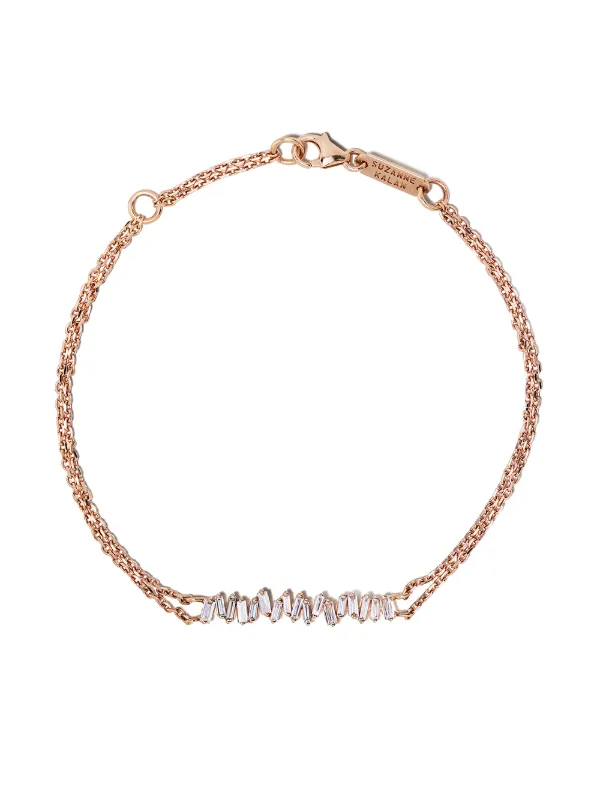 Suzanne Kalan 18kt Rose Gold Diamond Bracelet in Pink