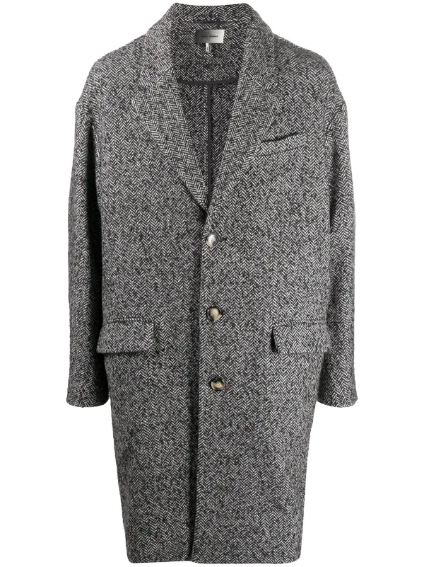 Black and White Herringbone Coat Black and White Herringbone Coat