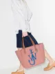 Image 2 of JW Anderson Belt embroidered recycled canvas tote