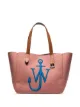 Image 1 of JW Anderson Belt embroidered recycled canvas tote