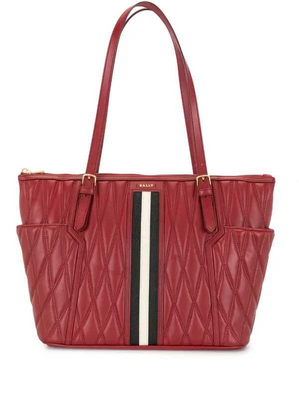 quilted leather tote bag