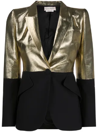 Shop Alexander McQueen block tone gold 
