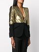 Alexander McQueen block tone gold and black blazer jacket