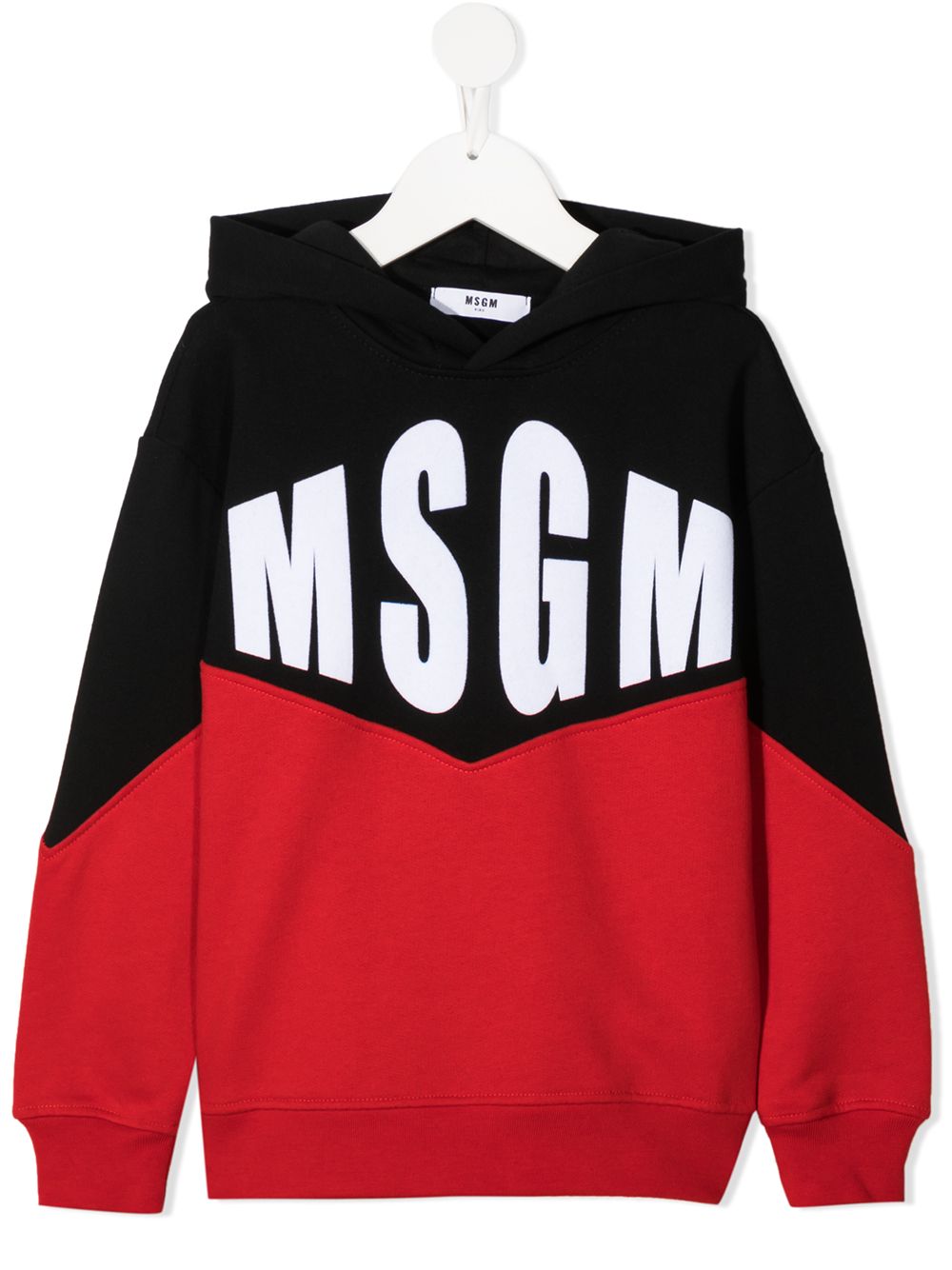 фото Msgm kids худи в стиле колор-блок с логотипом