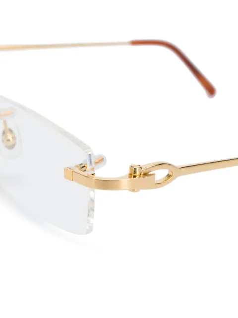 cartier rimless rectangular frame glasses