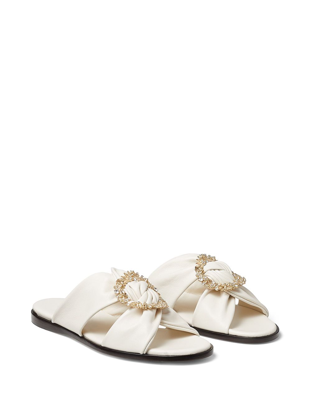 jimmy choo neda embellished leather slides