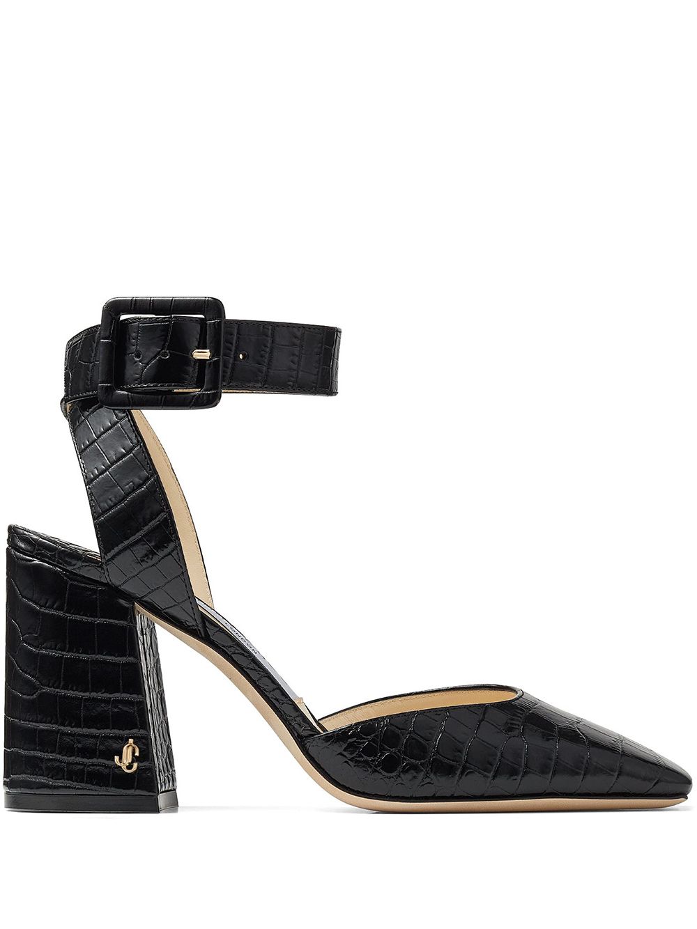 

Jimmy Choo Jinn 85mm croc-embossed pumps - Black