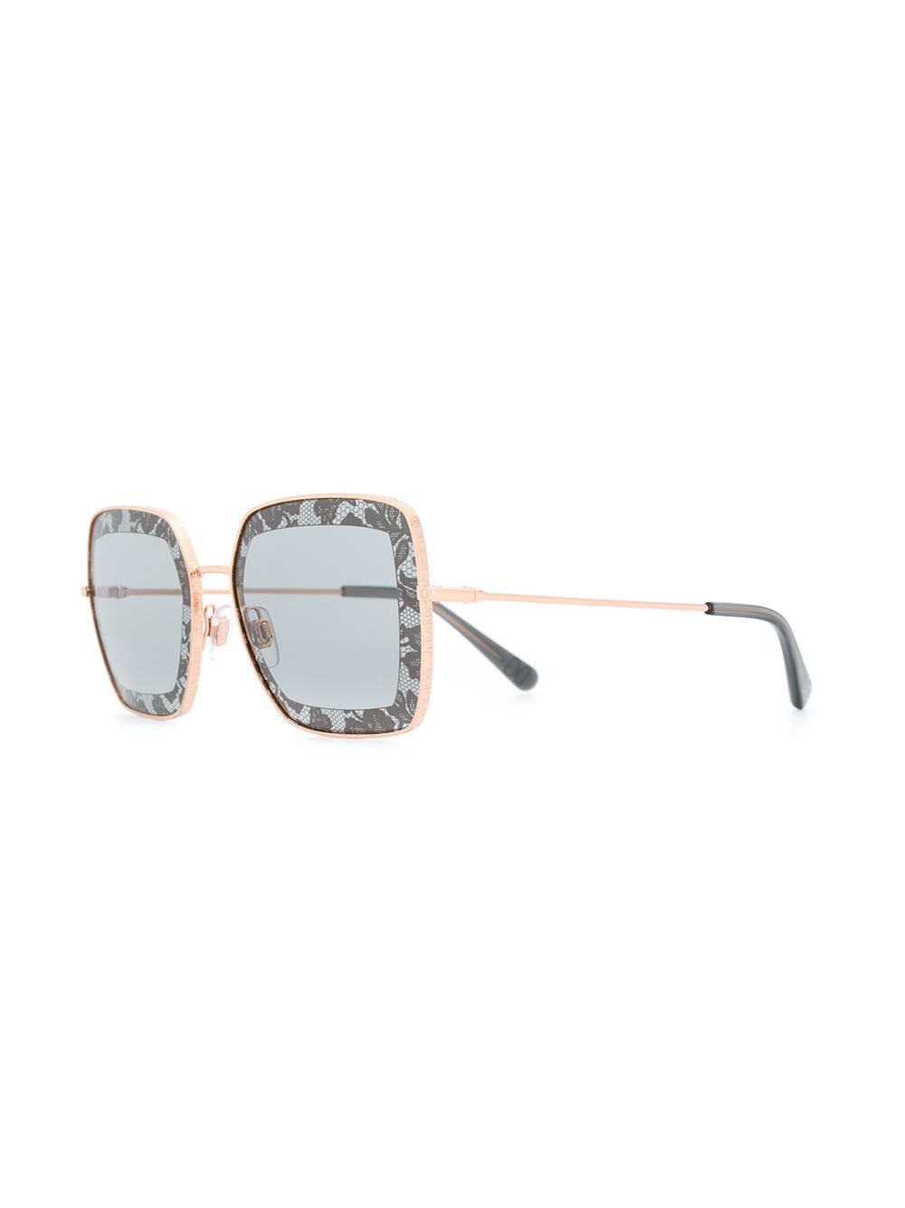 фото Dolce & gabbana eyewear солнцезащитные очки в квадратной оправе с кружевным узором