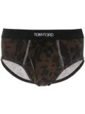 TOM FORD leopard cotton briefs - Brown