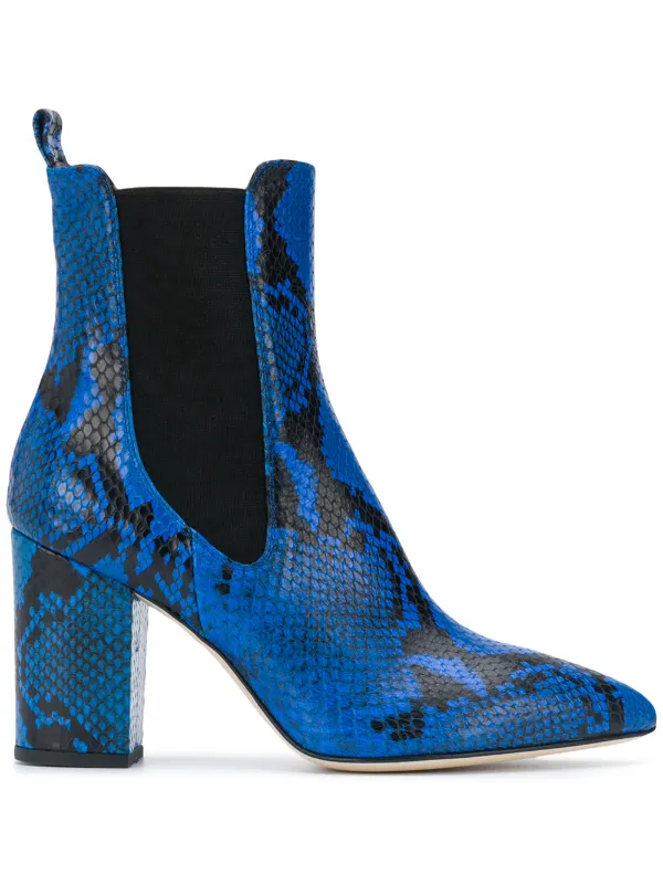 electric blue ankle boots