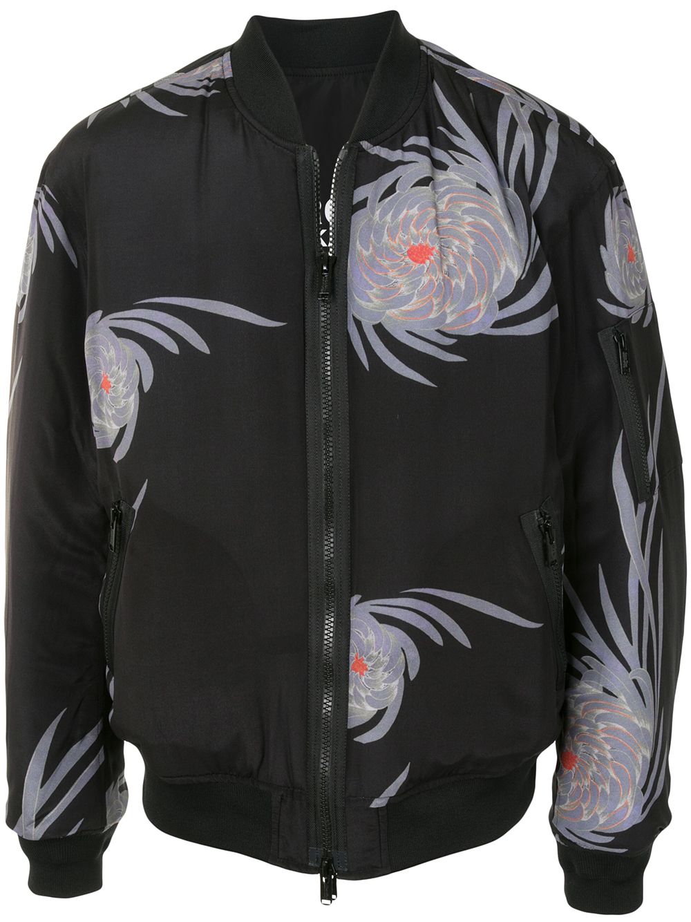 Image 1 of Undercover floral-print zip-up bomber jacket