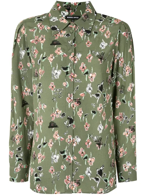 Markus Lupfer floral sketch shirt