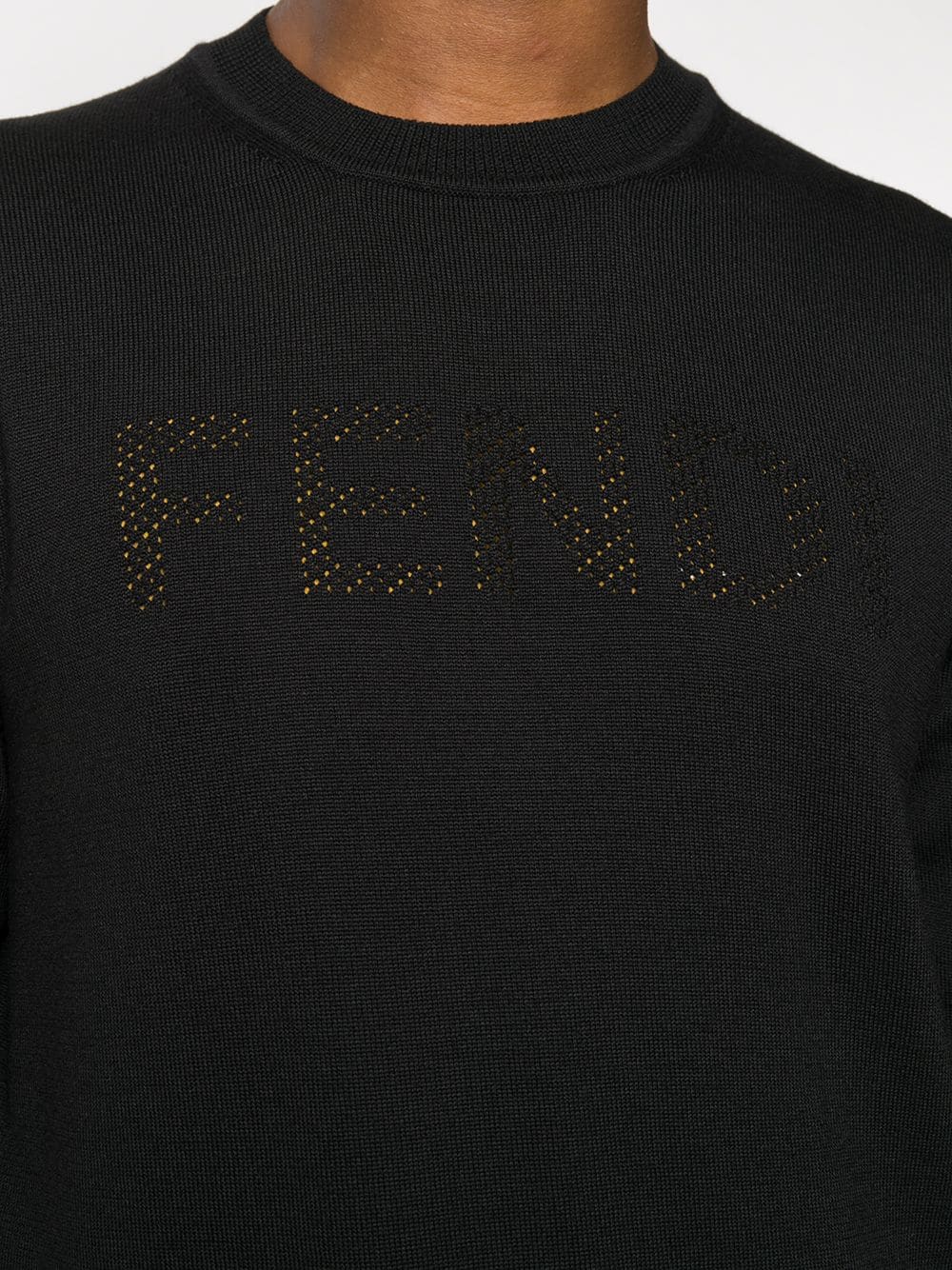 фото Fendi джемпер с перфорированным логотипом