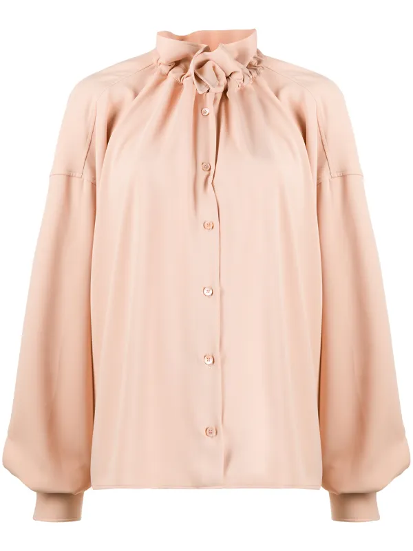 ruched neck blouse