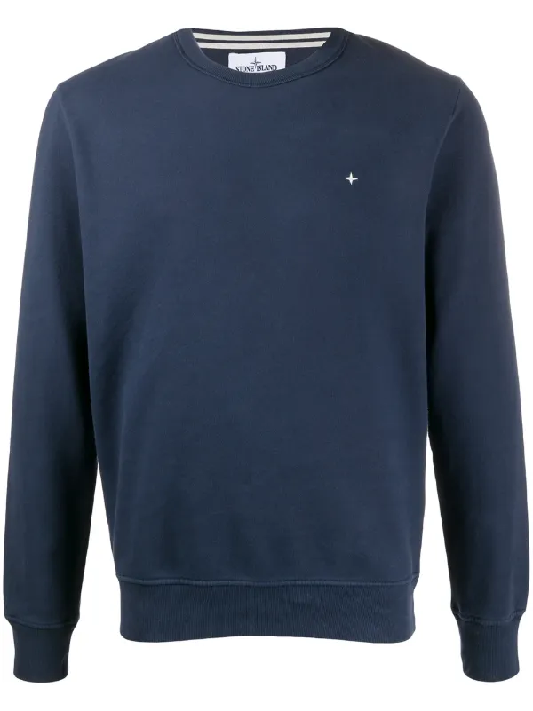 stone island logo embroidered sweatshirt