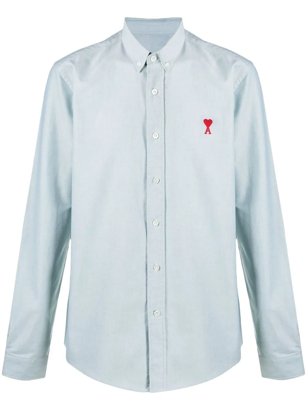 фото Ami paris рубашка на пуговицах с монограммой ami de coeur