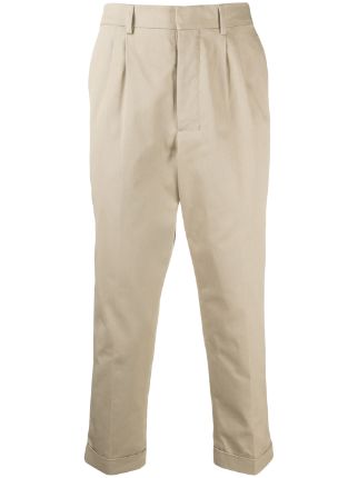 Pleated chinos with turn on sale ups