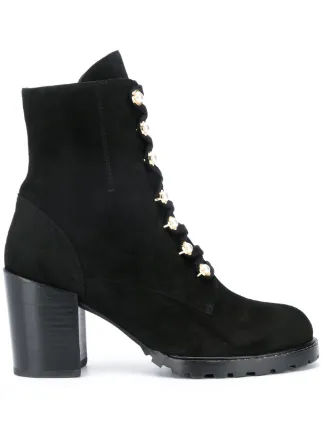 stuart weitzman suede lace up boots