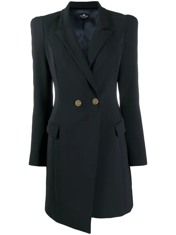 black double breasted tuxedo dress