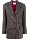 In The Mood For Love plaid single-breasted blazer - Brown