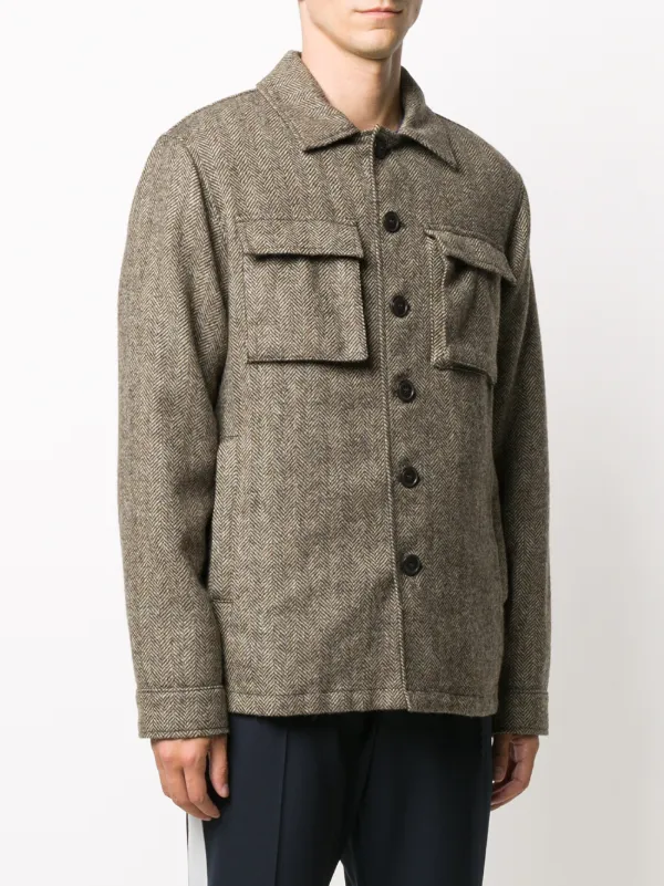 herringbone shirt jacket