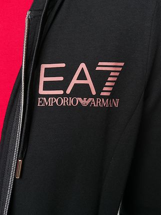 logo print zip-up hoodie展示图