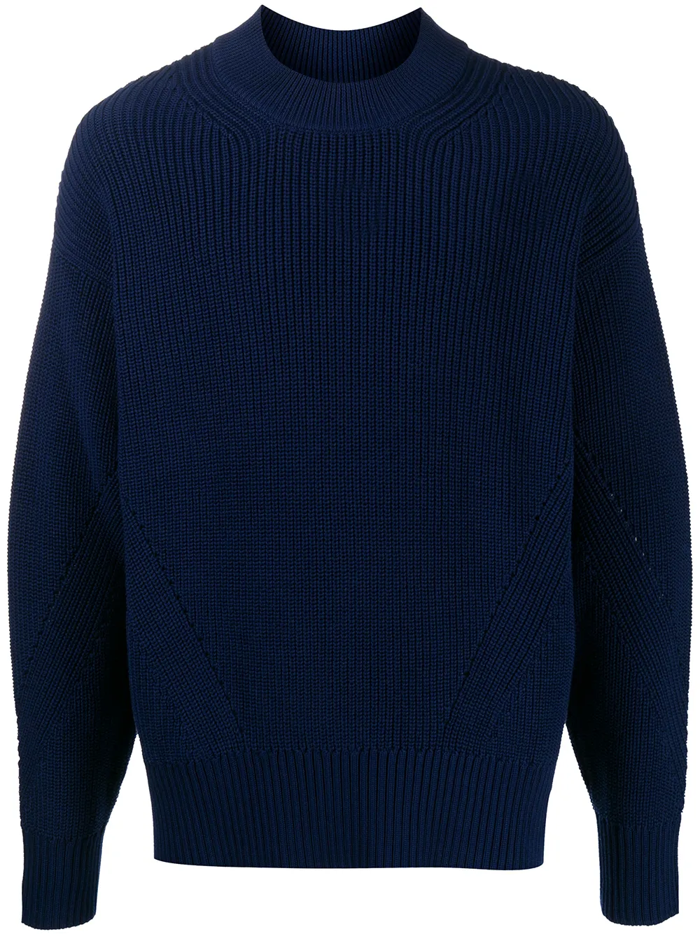 

AMI Paris zig zag stitch crew neck jumper - Blue