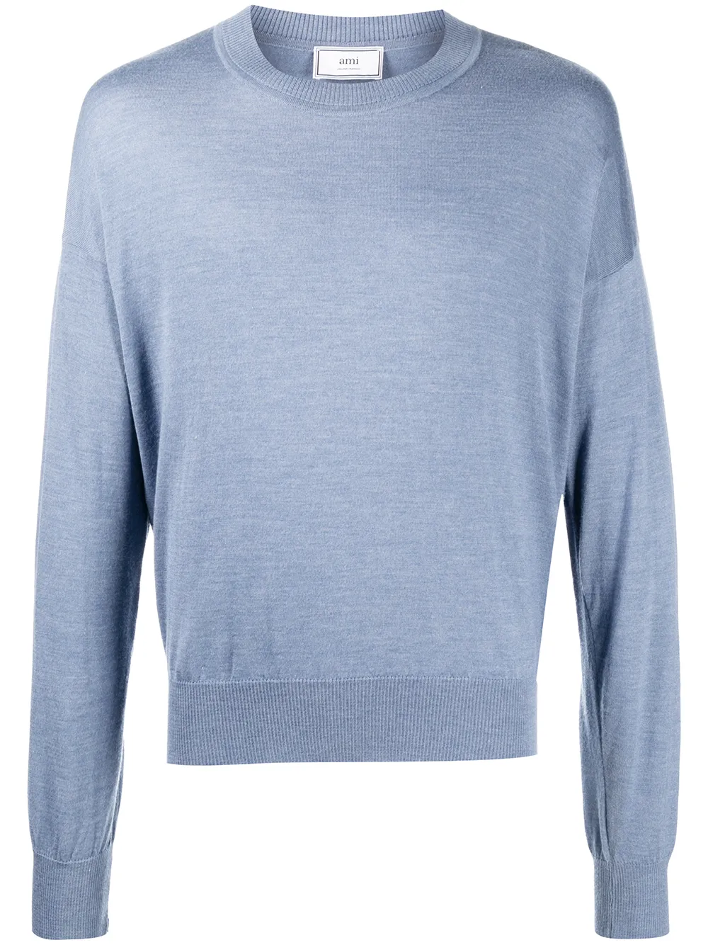 

AMI Paris suéter tejido con cuello redondo - Azul