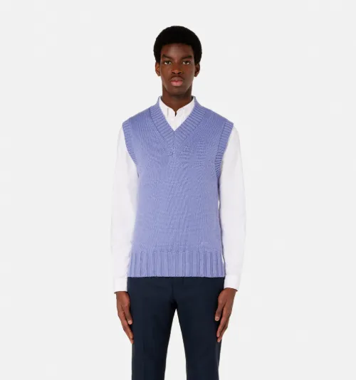 V Neck Knit Vest - AMI PARIS OFFICIAL
