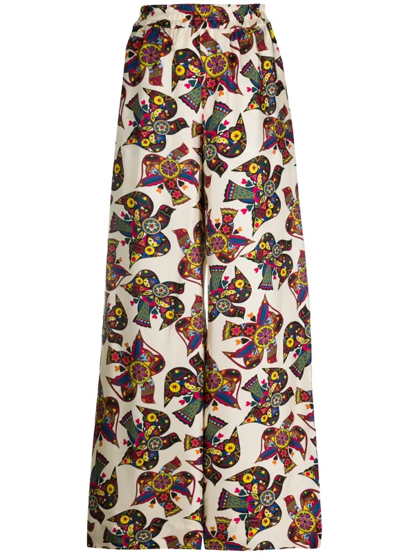 La Doublej bird print palazzo trousers 