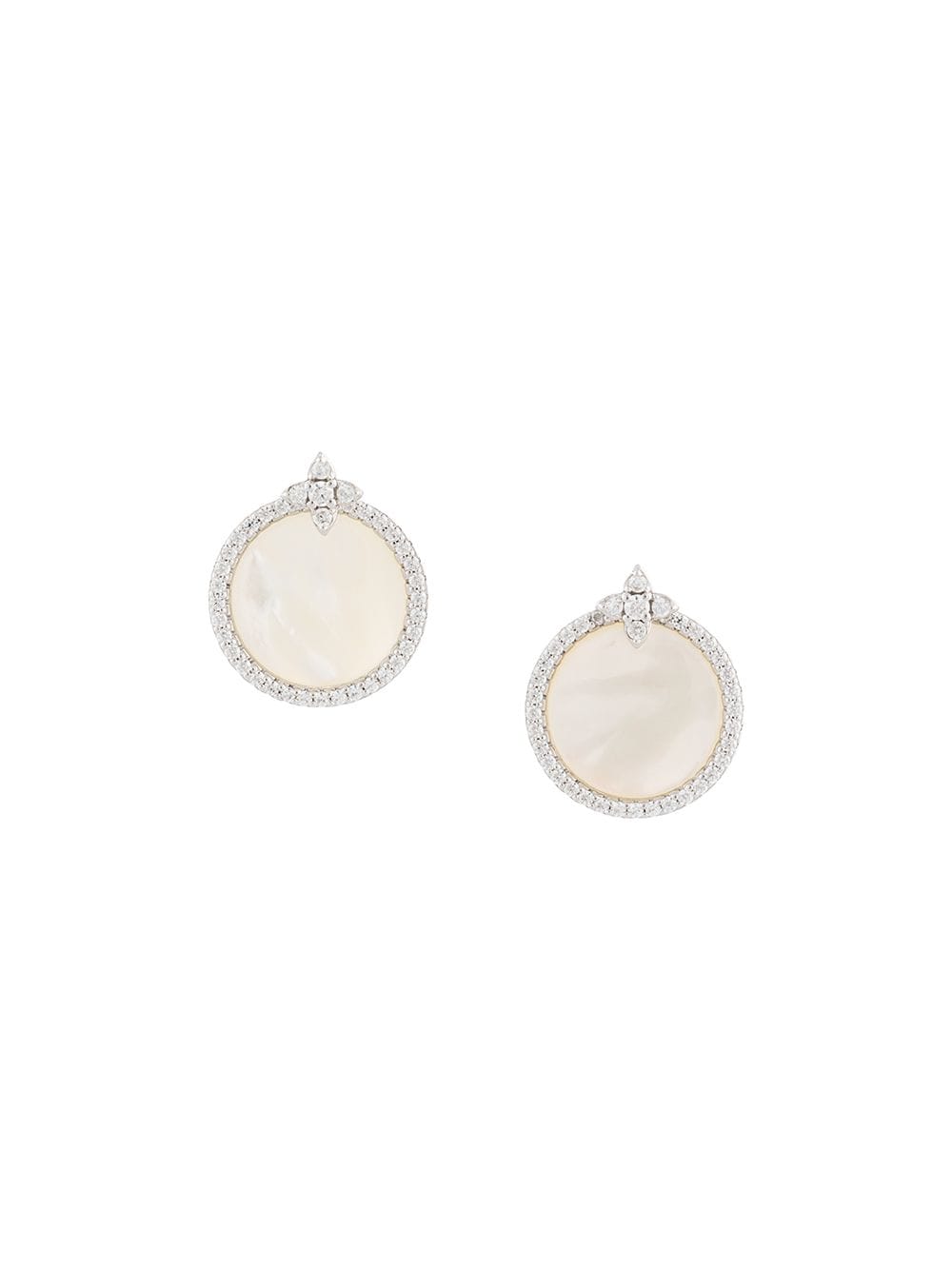 Apm Monaco Eternelle Small Nacre Earrings In Silver