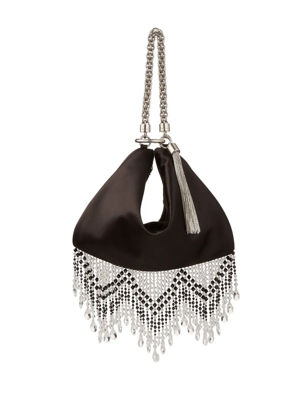 Jimmy Choo Beaded Fringe Clutch Bag With Detachable Chain Shoulder 