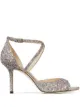 Image 1 of Jimmy Choo Emsy 85mm glow-in-the-dark glitter sandals