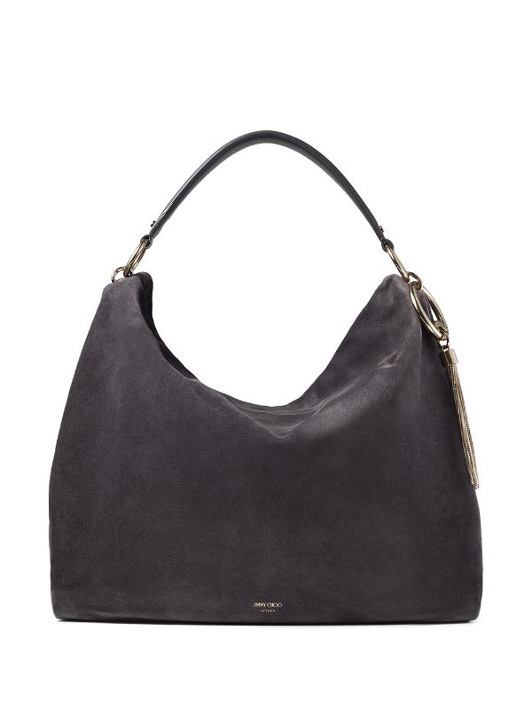 black suede hobo handbag