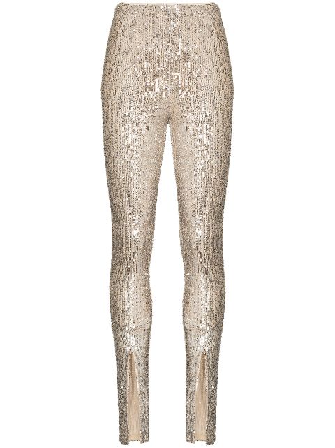 sequin trousers silver